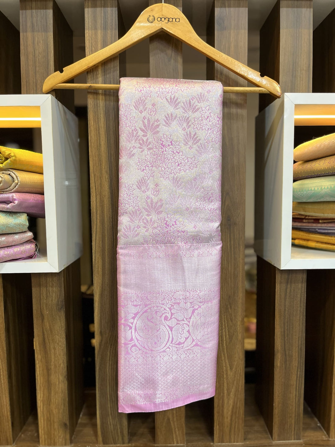 Pink Pattu saree with pink border
