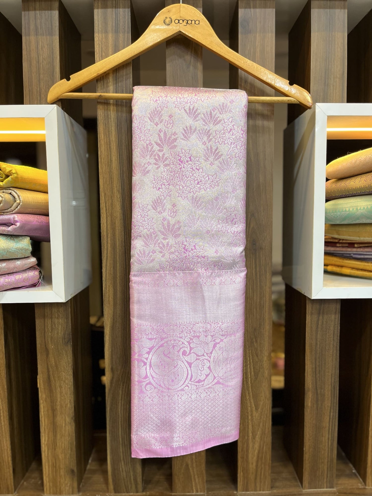 Pink Pattu saree with pink border