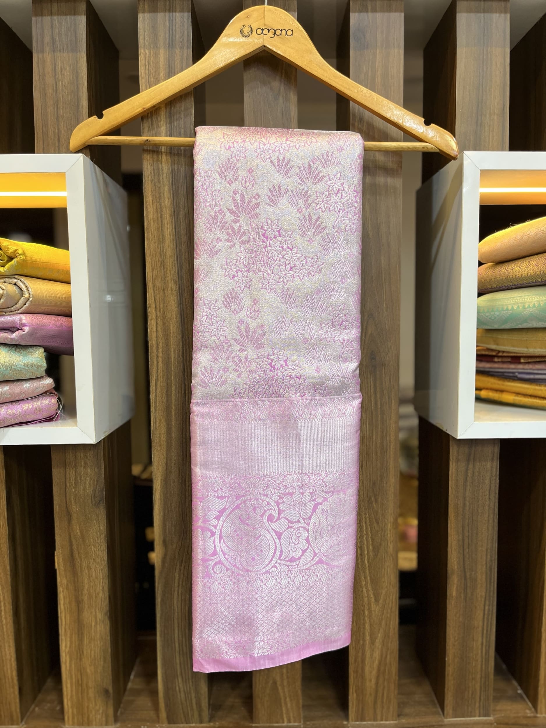 Pink Pattu saree with pink border