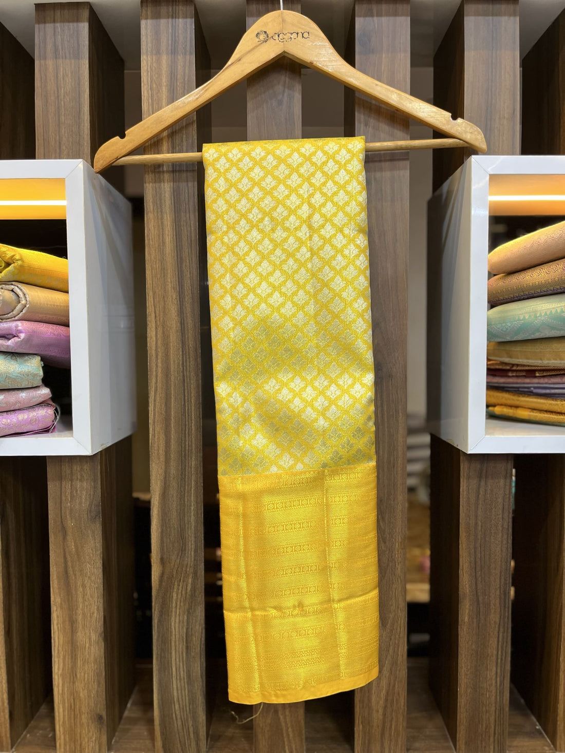 Gold saree with gold border
