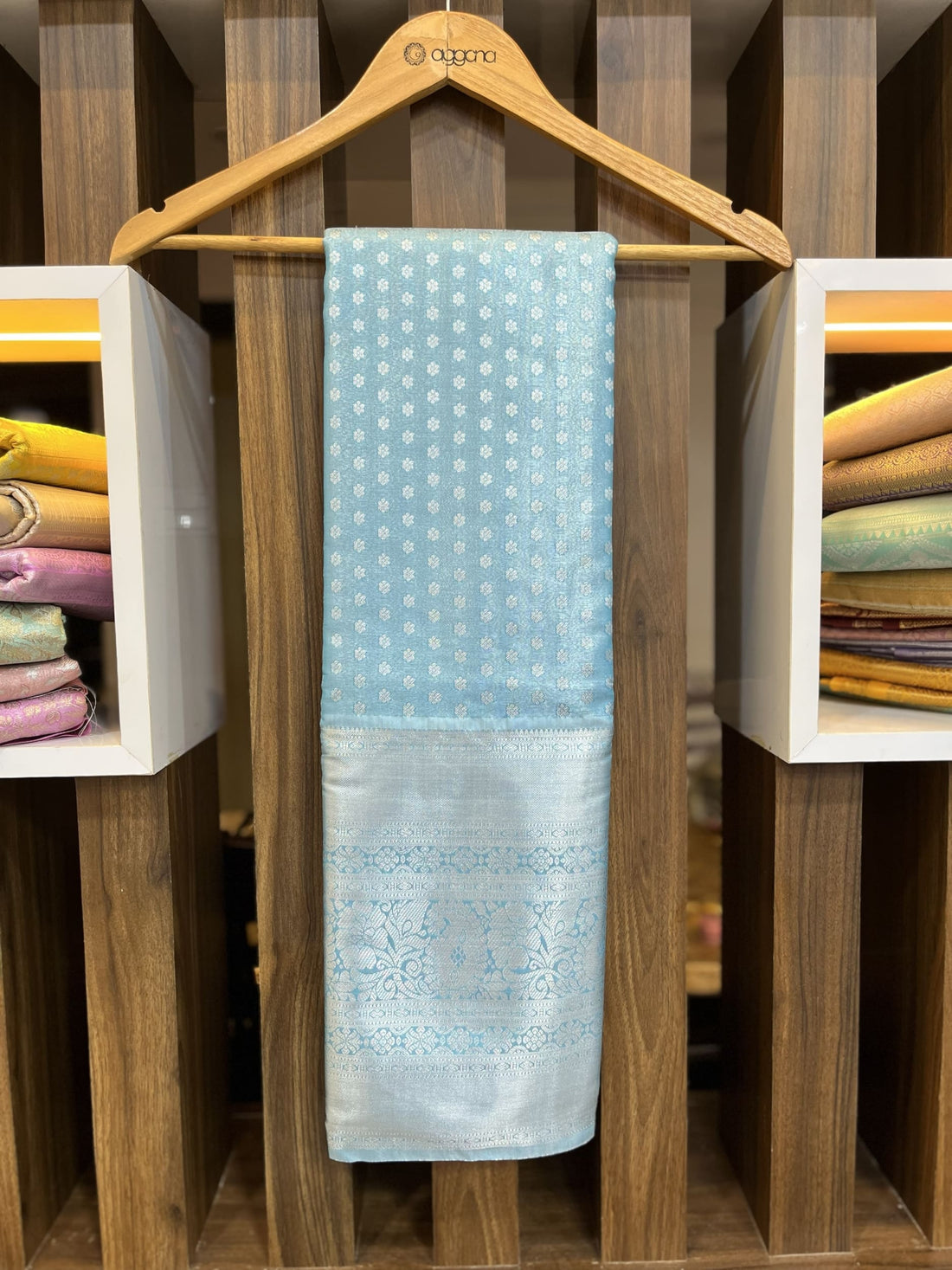 Sky blue saree