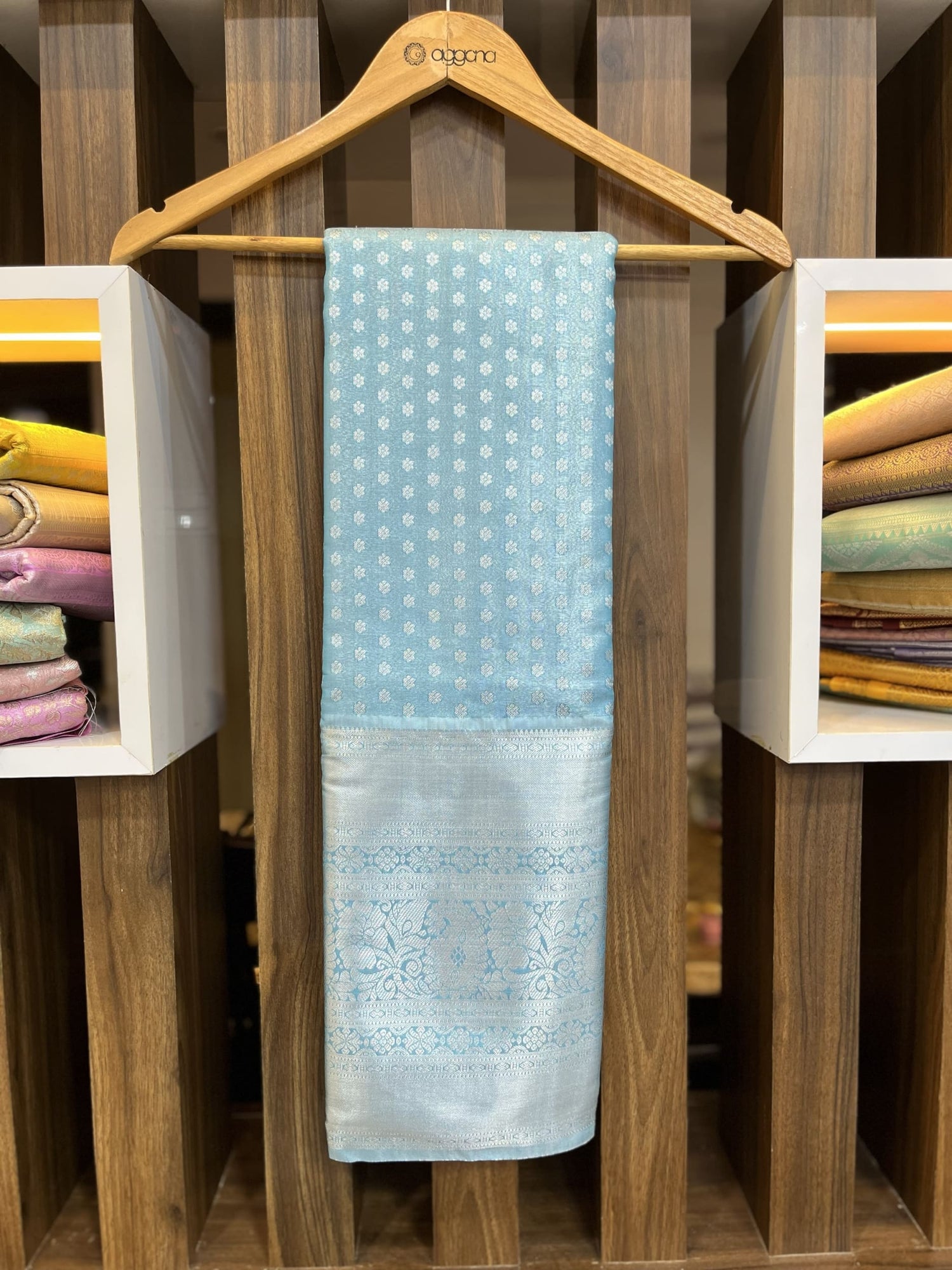 Sky blue saree