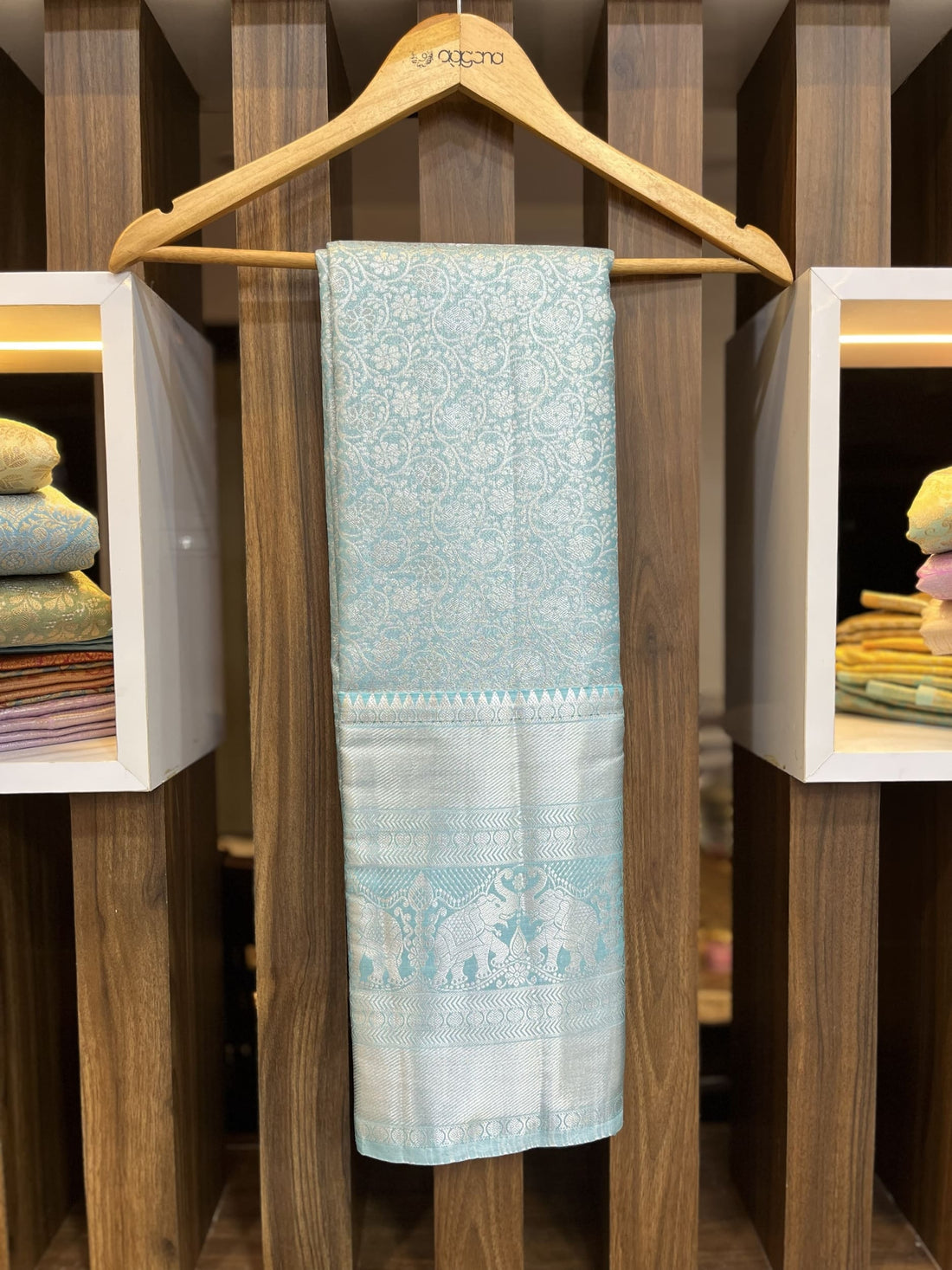 Sky blue with silver border