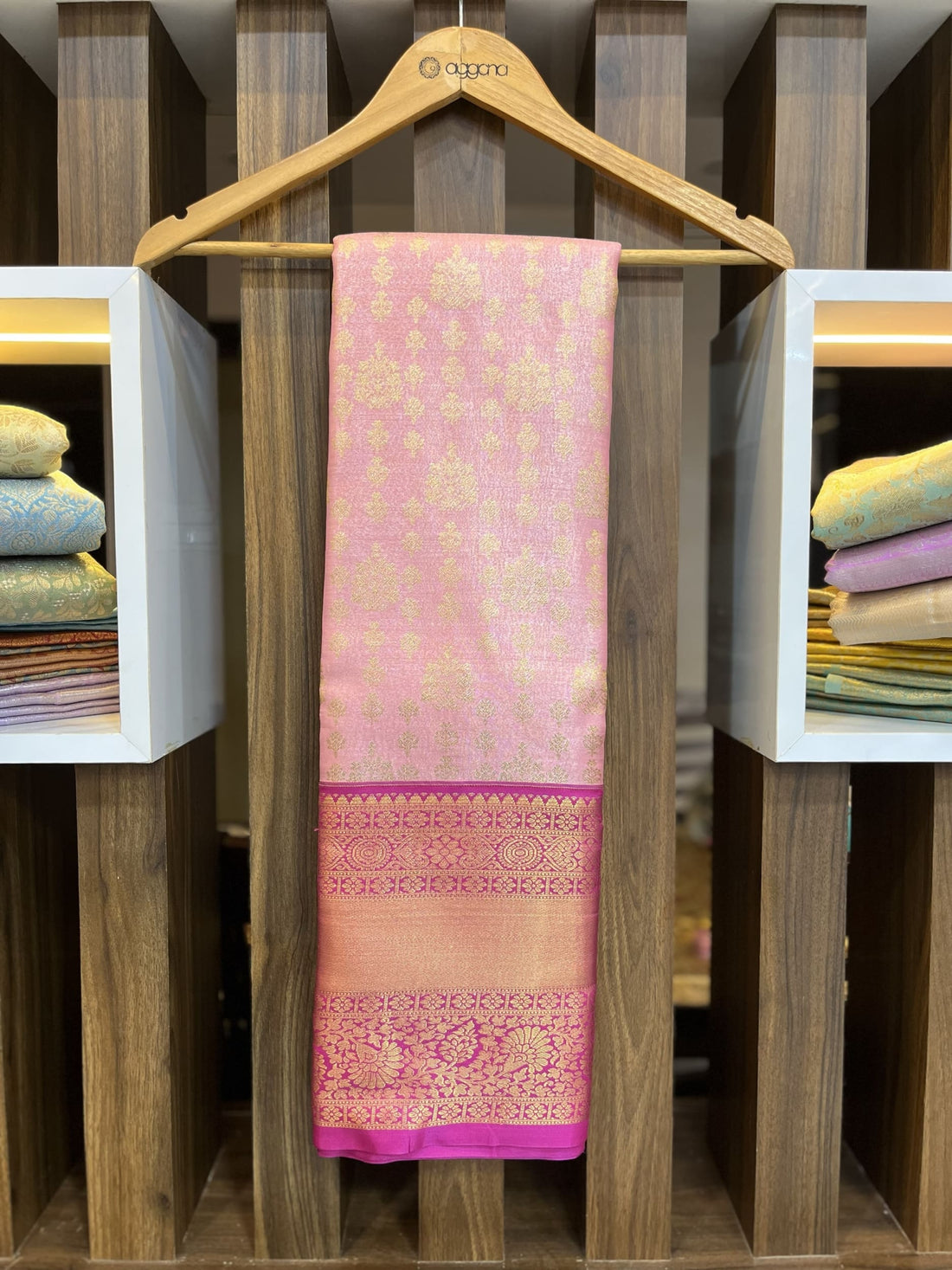 Baby pink with Rani pink border