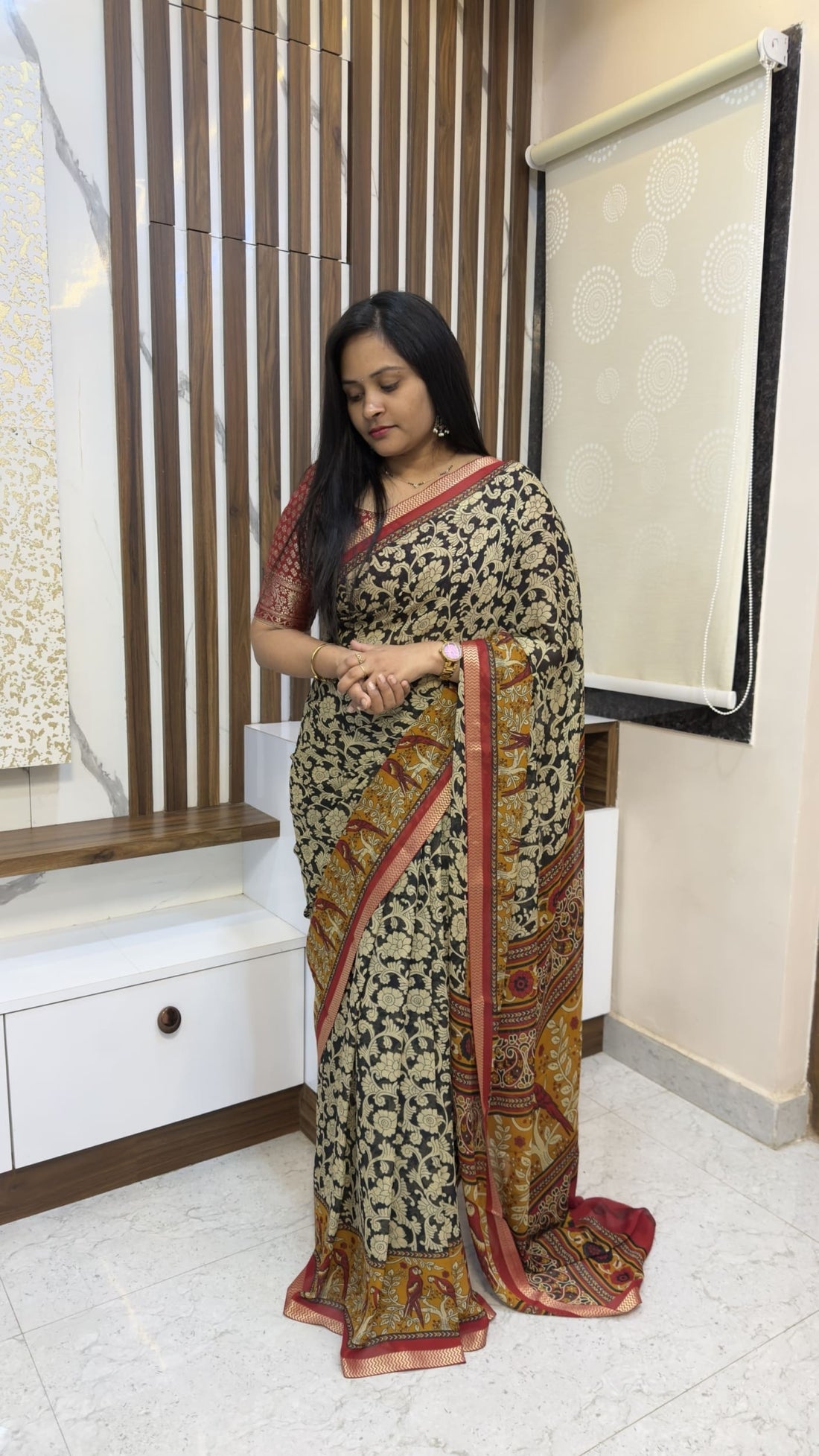 Georgette Kalamkari Saree