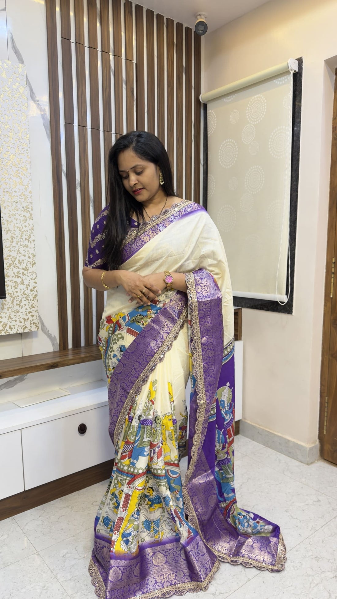 Laced Border Dola Silk Saree