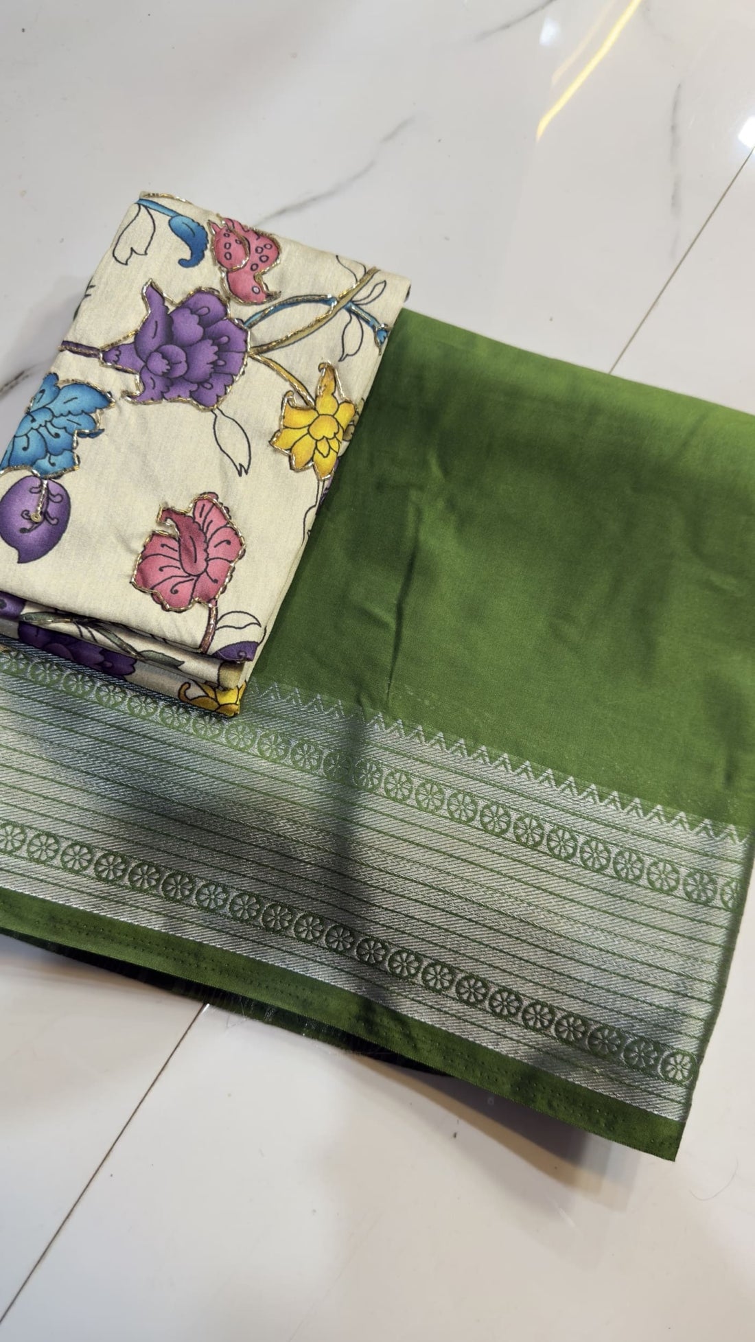 Banarasi Saree with Floral blouse