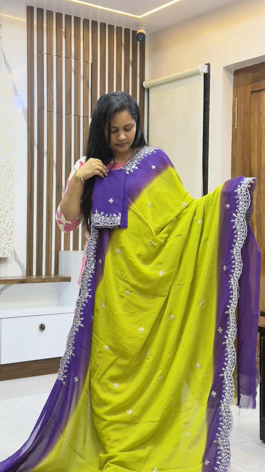 Dual Shade party wear Georgette saree