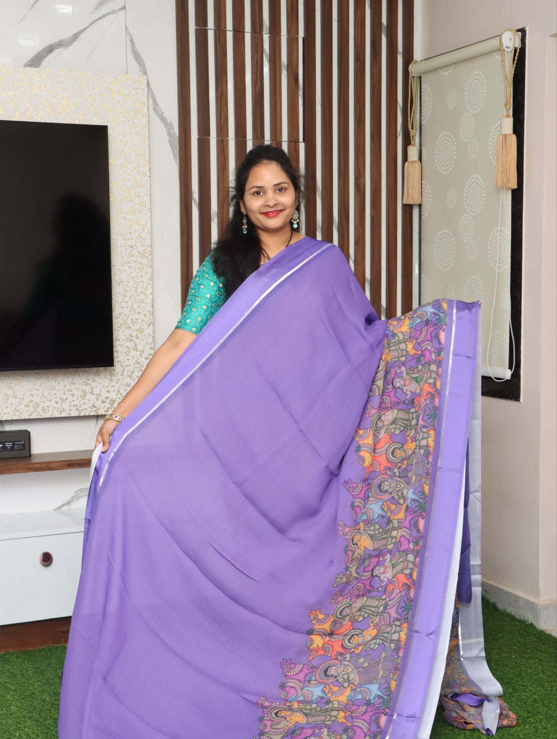 Satin Bordered Georgette Saree
