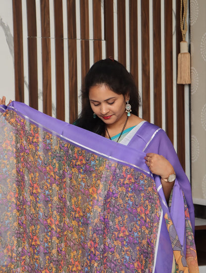Satin Bordered Georgette Saree