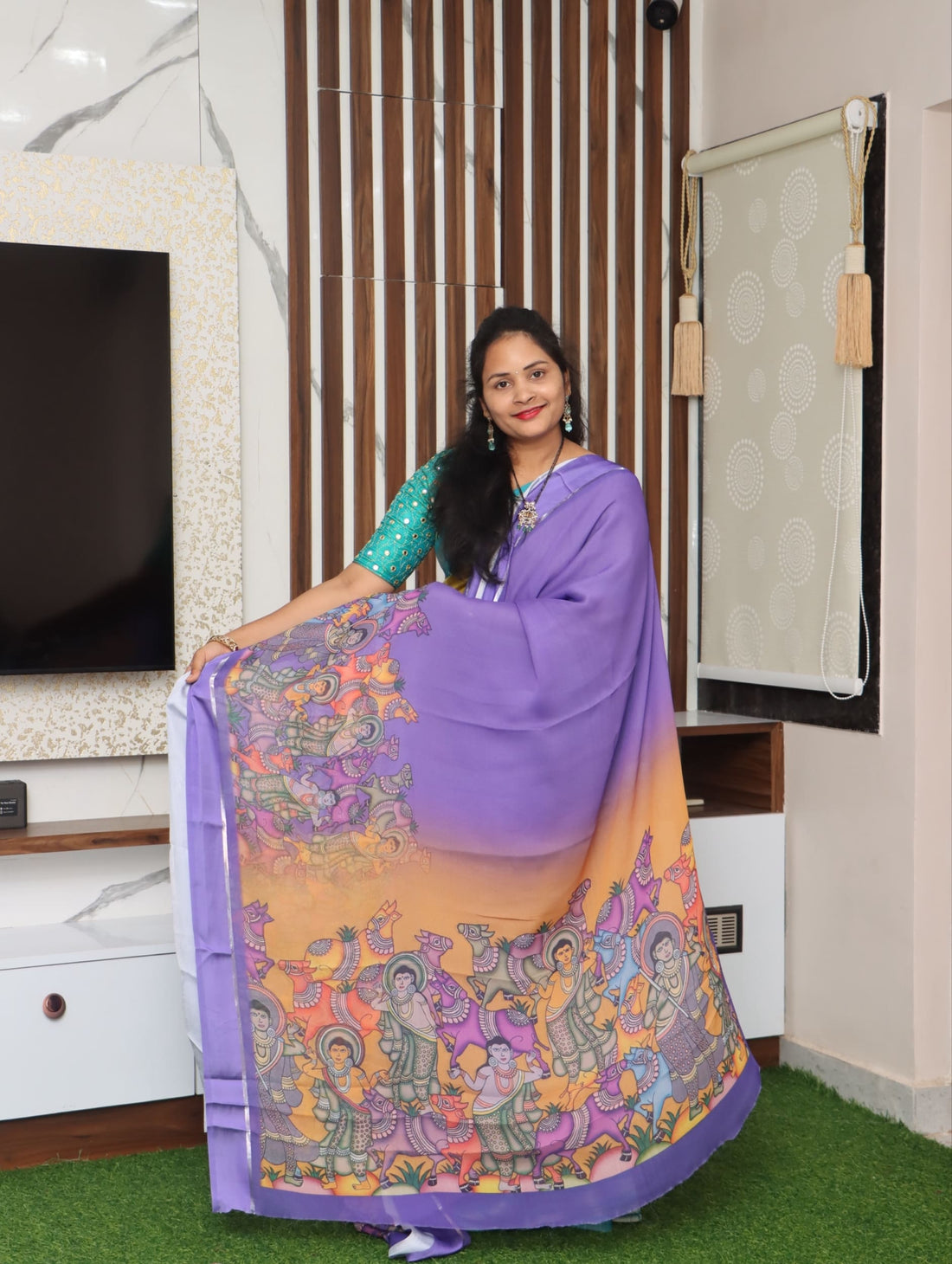 Satin Bordered Georgette Saree