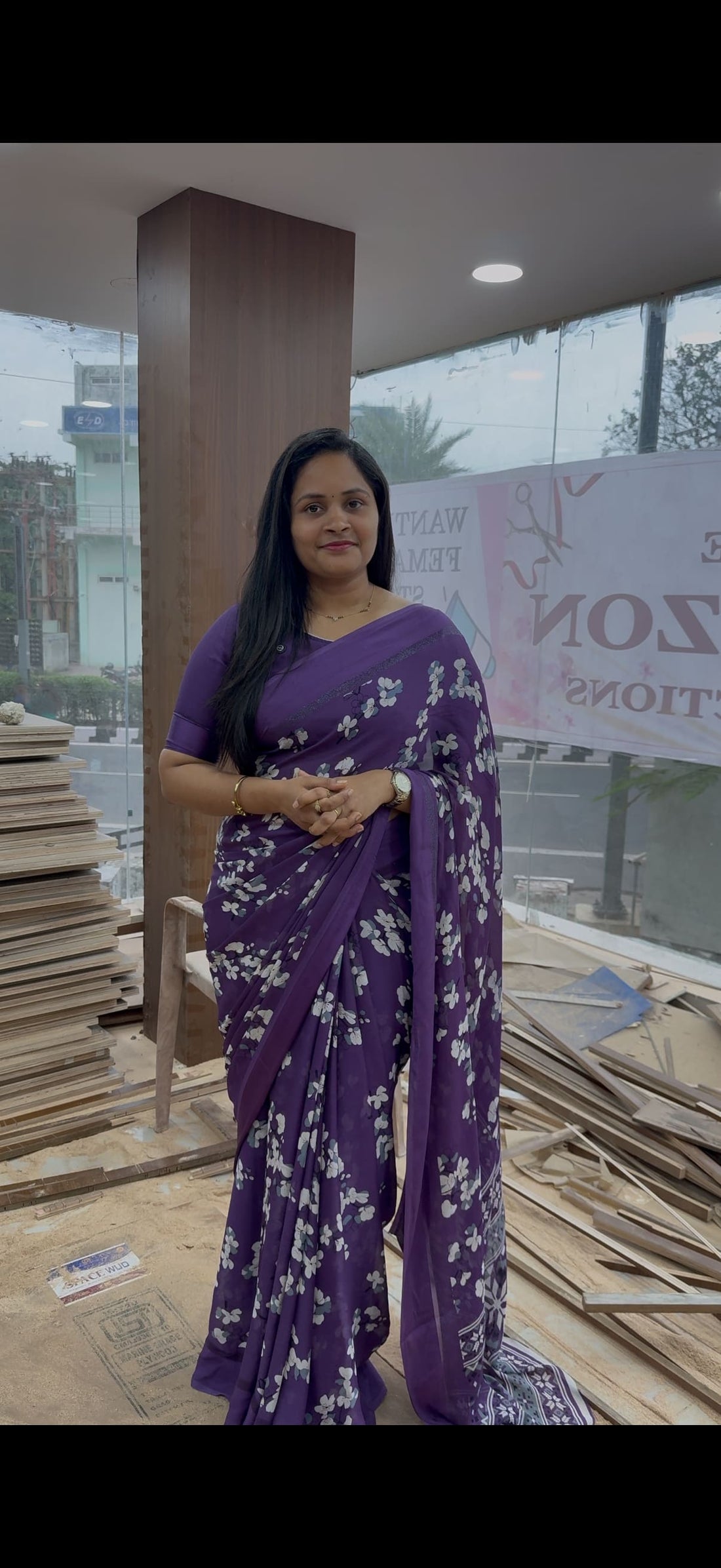 Floral Georgette Saree