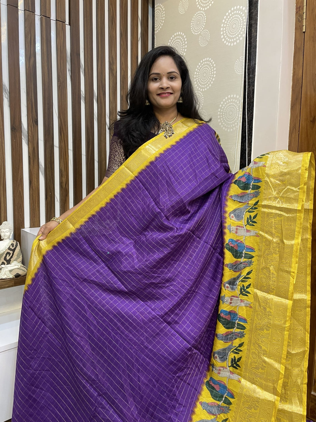 Parrot design Dola silk