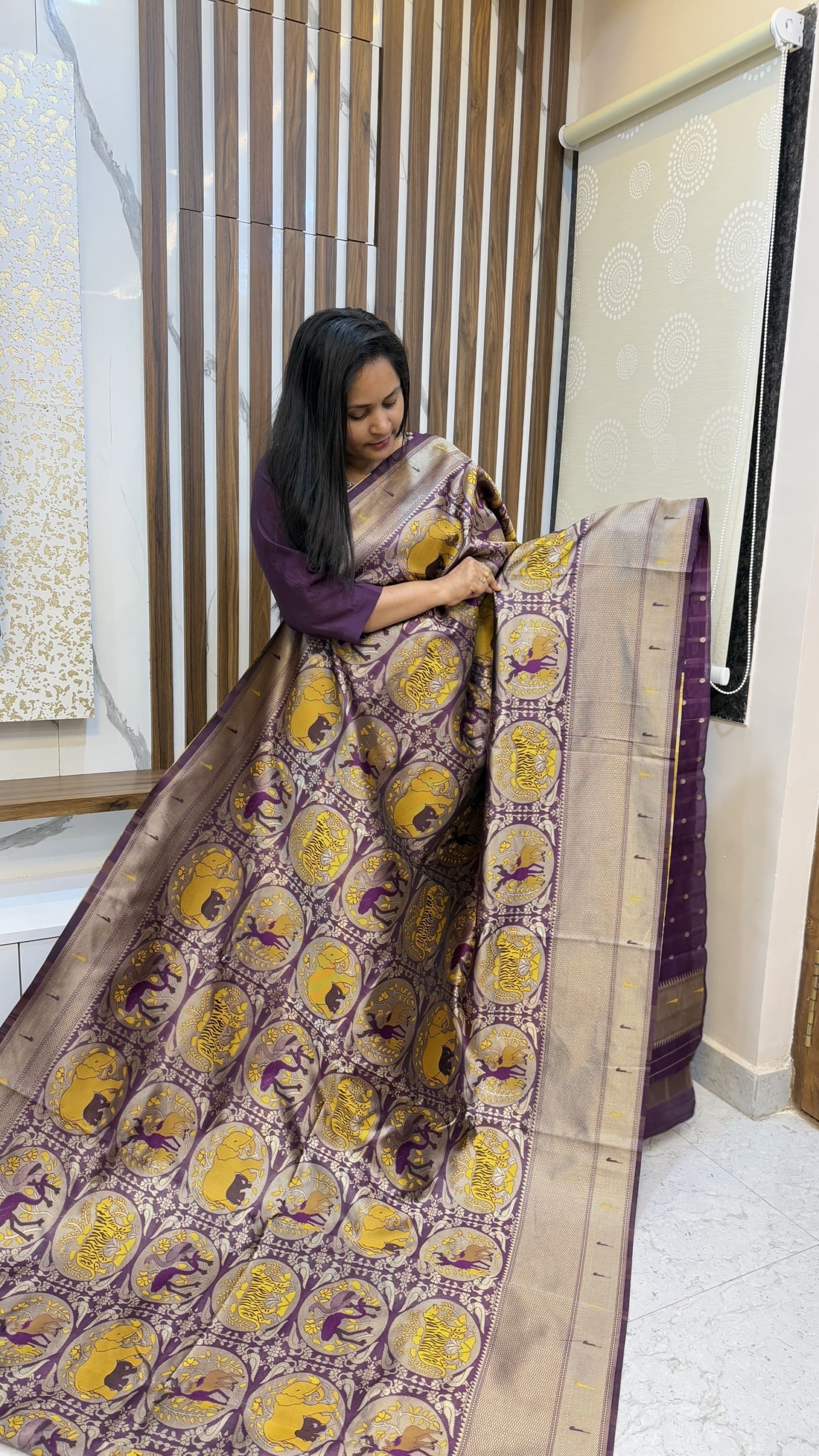 Kanjivaram Jungle theme Sarees