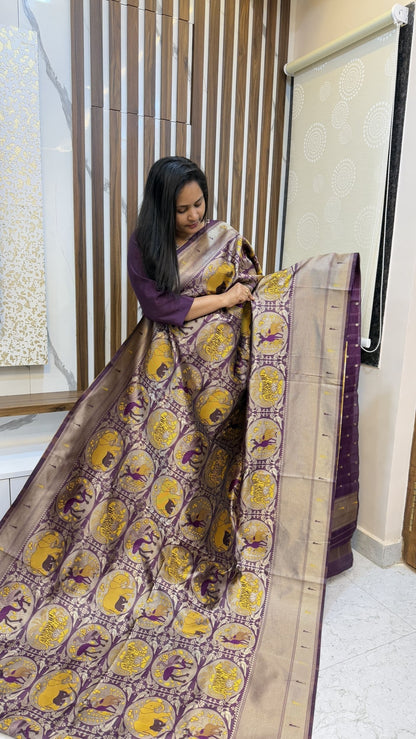 Kanjivaram Jungle theme Sarees