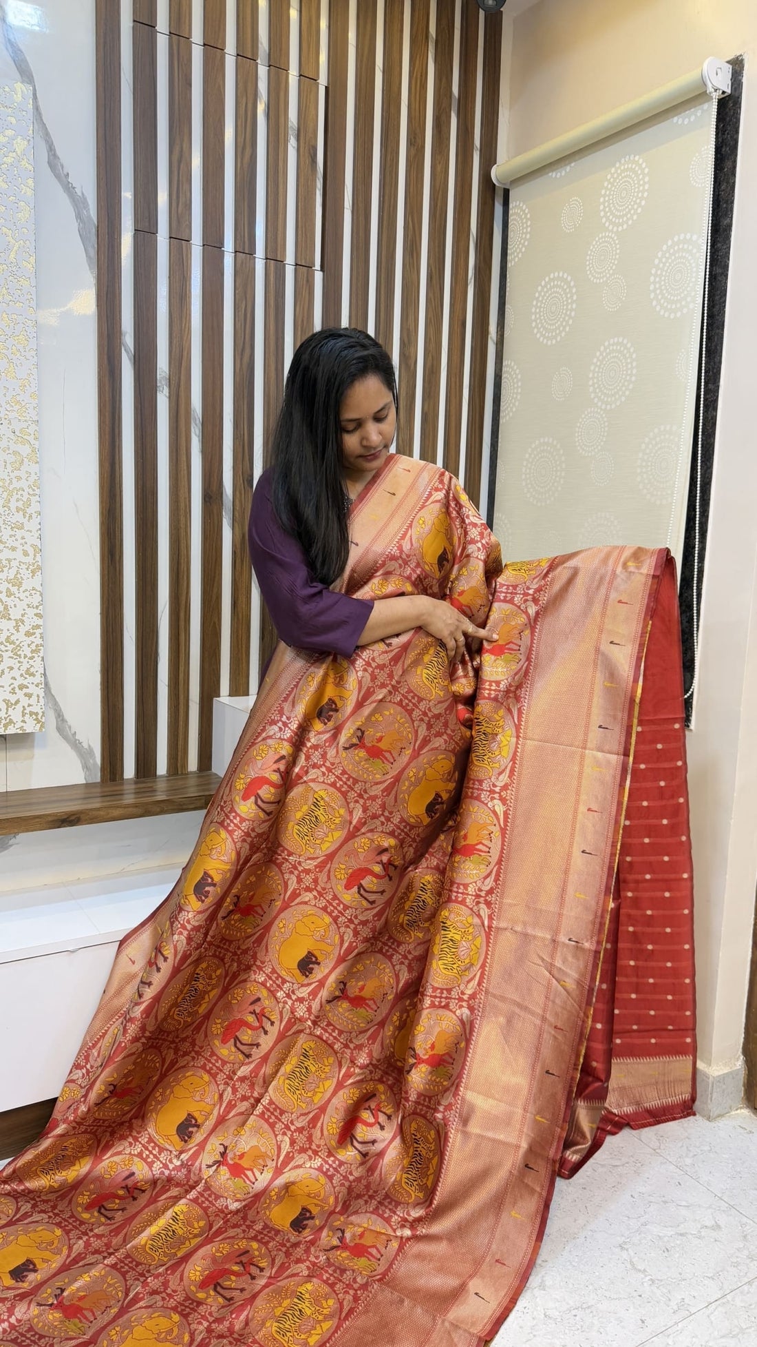 Kanjivaram Jungle theme Sarees