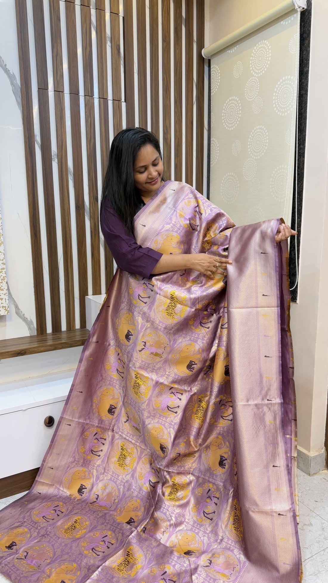 Kanjivaram Jungle theme Sarees