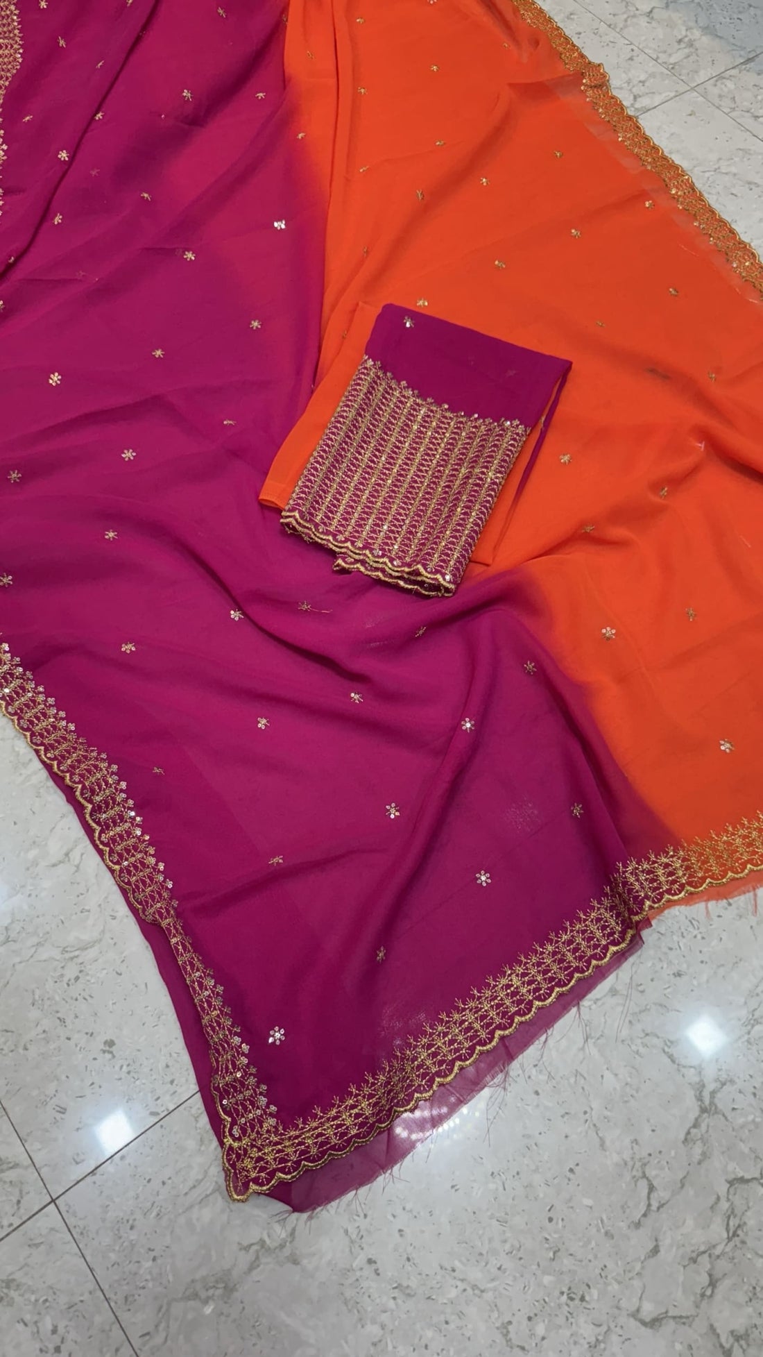 Pink Georgette Party Wear Saree