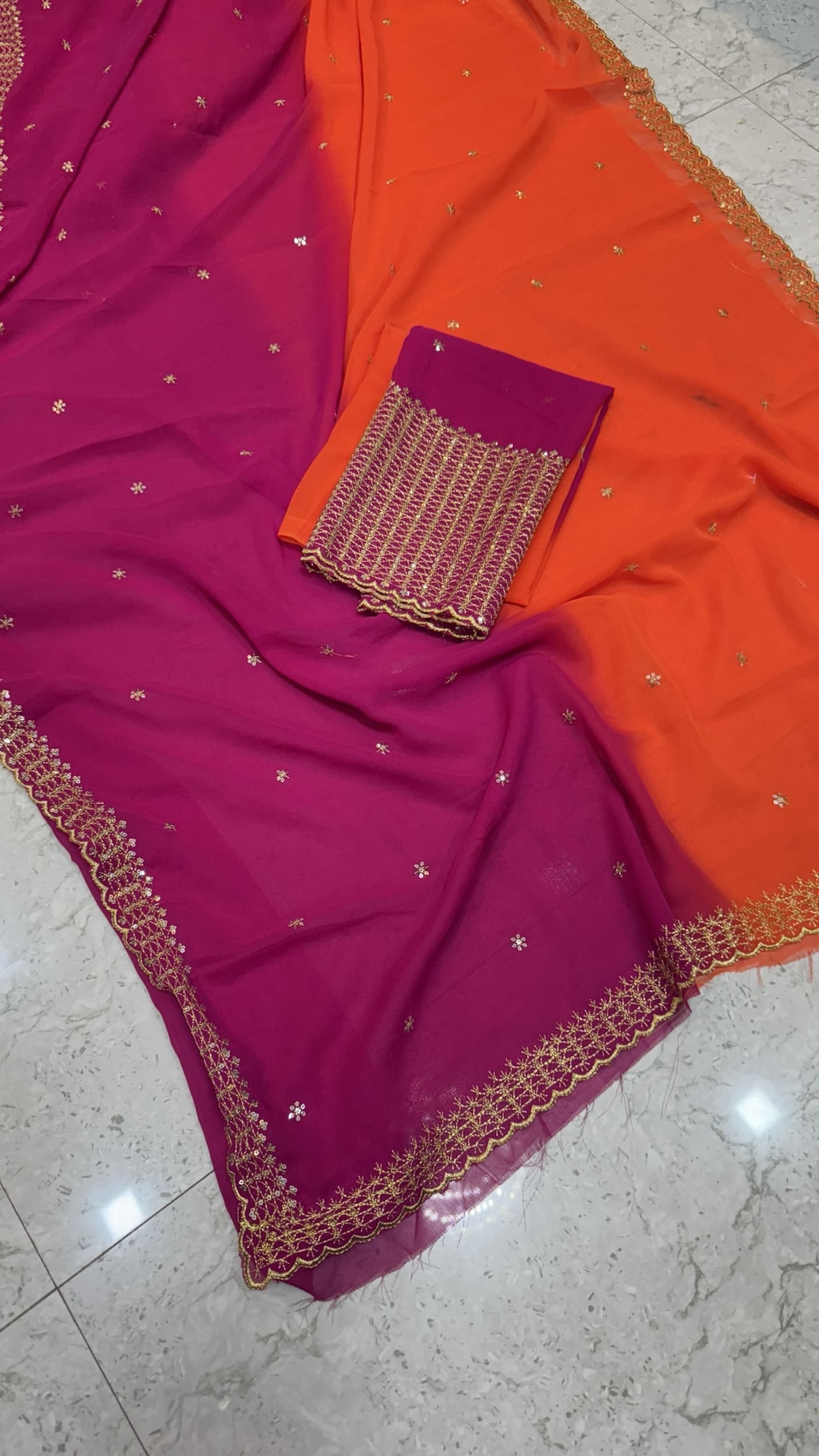 Pink Georgette Party Wear Saree