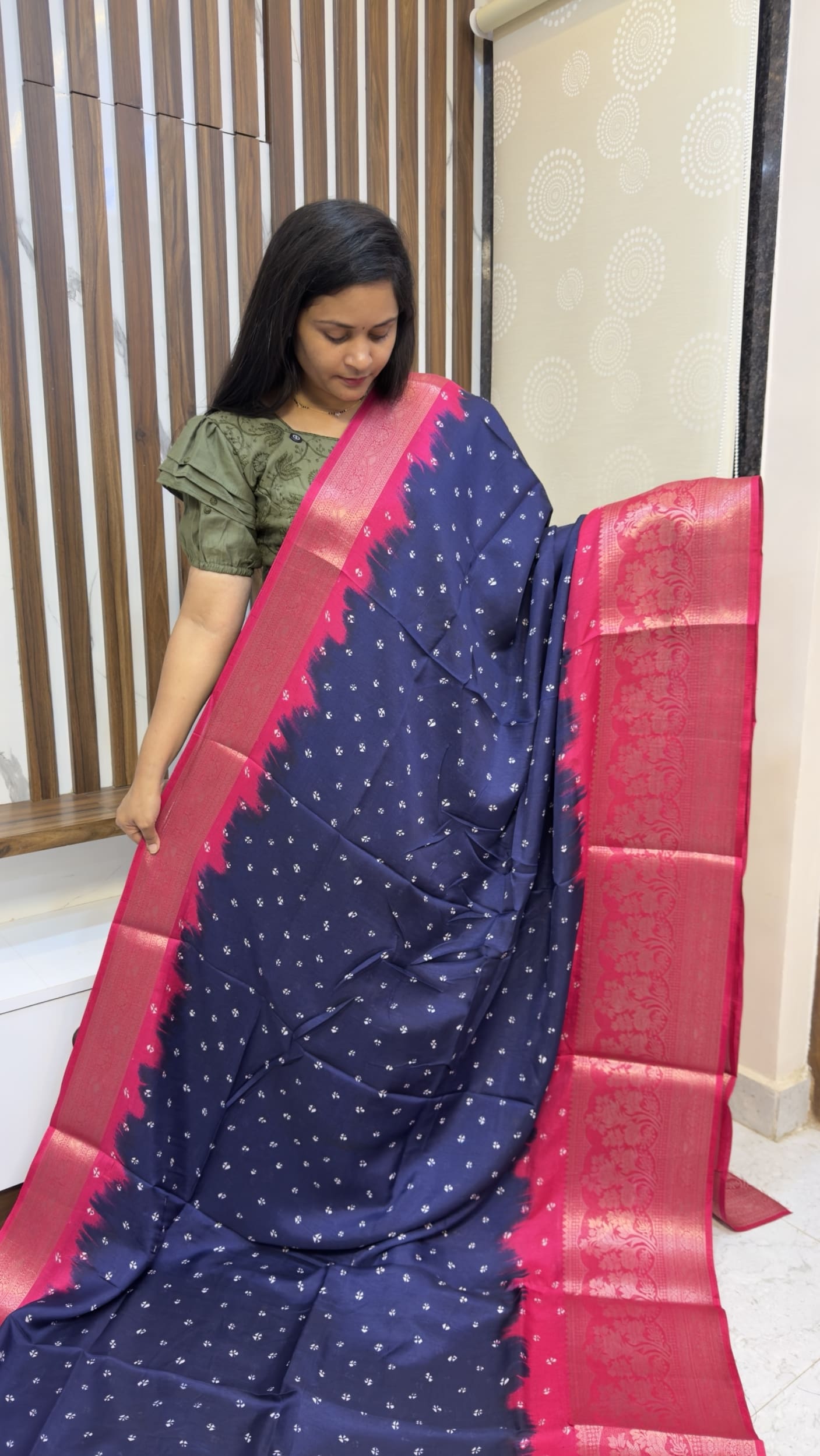 Bandhini Dola silk with kanjivaram borders