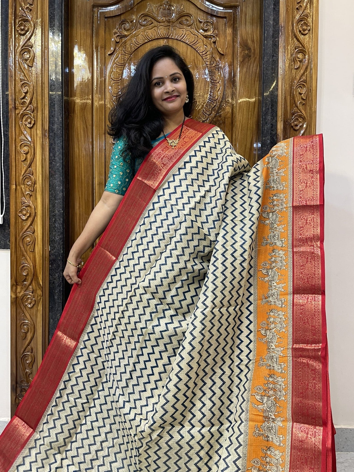 Kota Checks With Madhubani Design