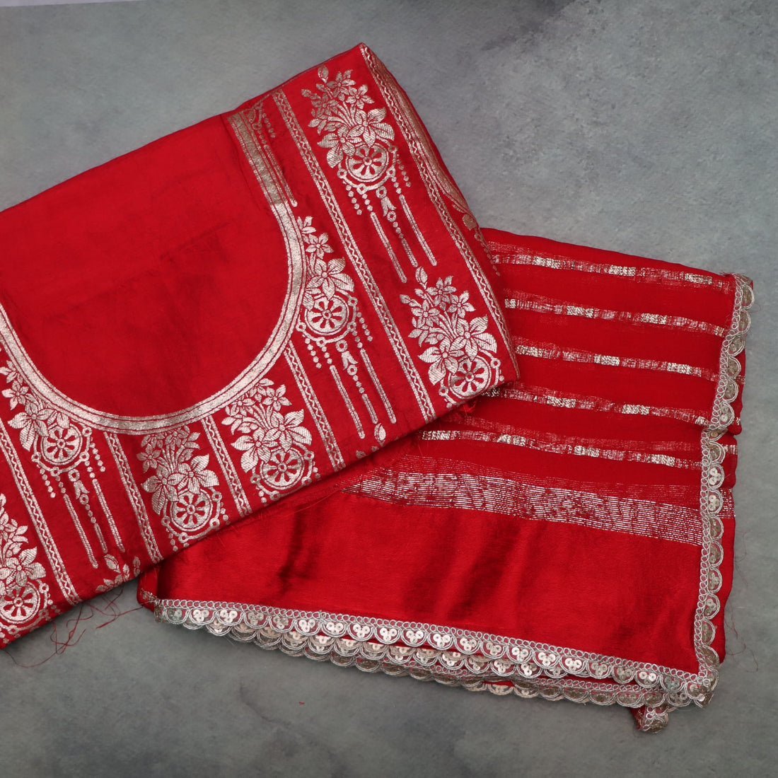 Red Viscous Georgette Saree