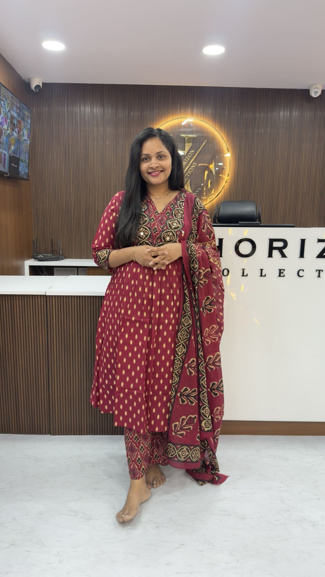 Premium Ikkat pattern kurta set