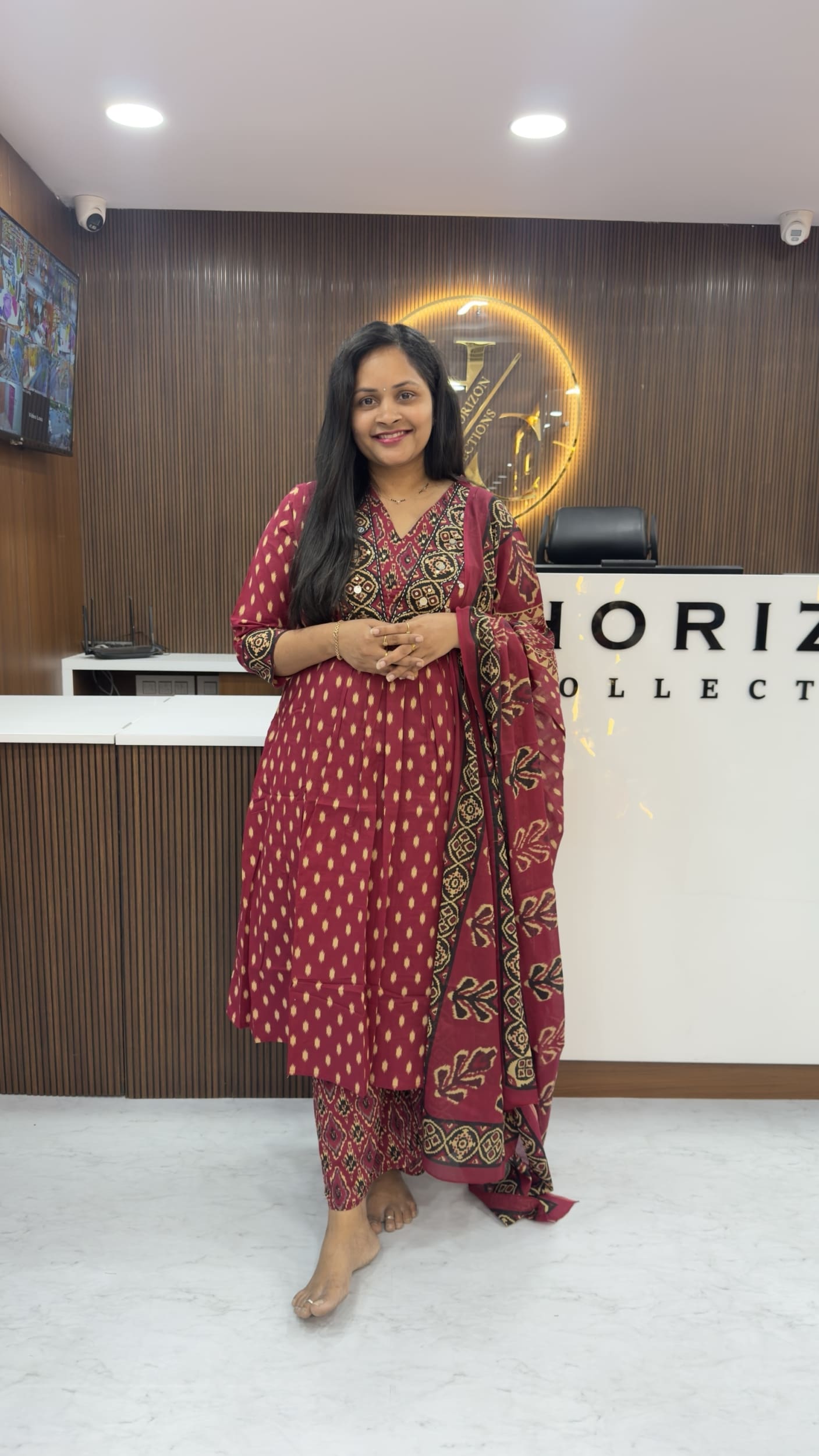 Premium Ikkat pattern kurta set