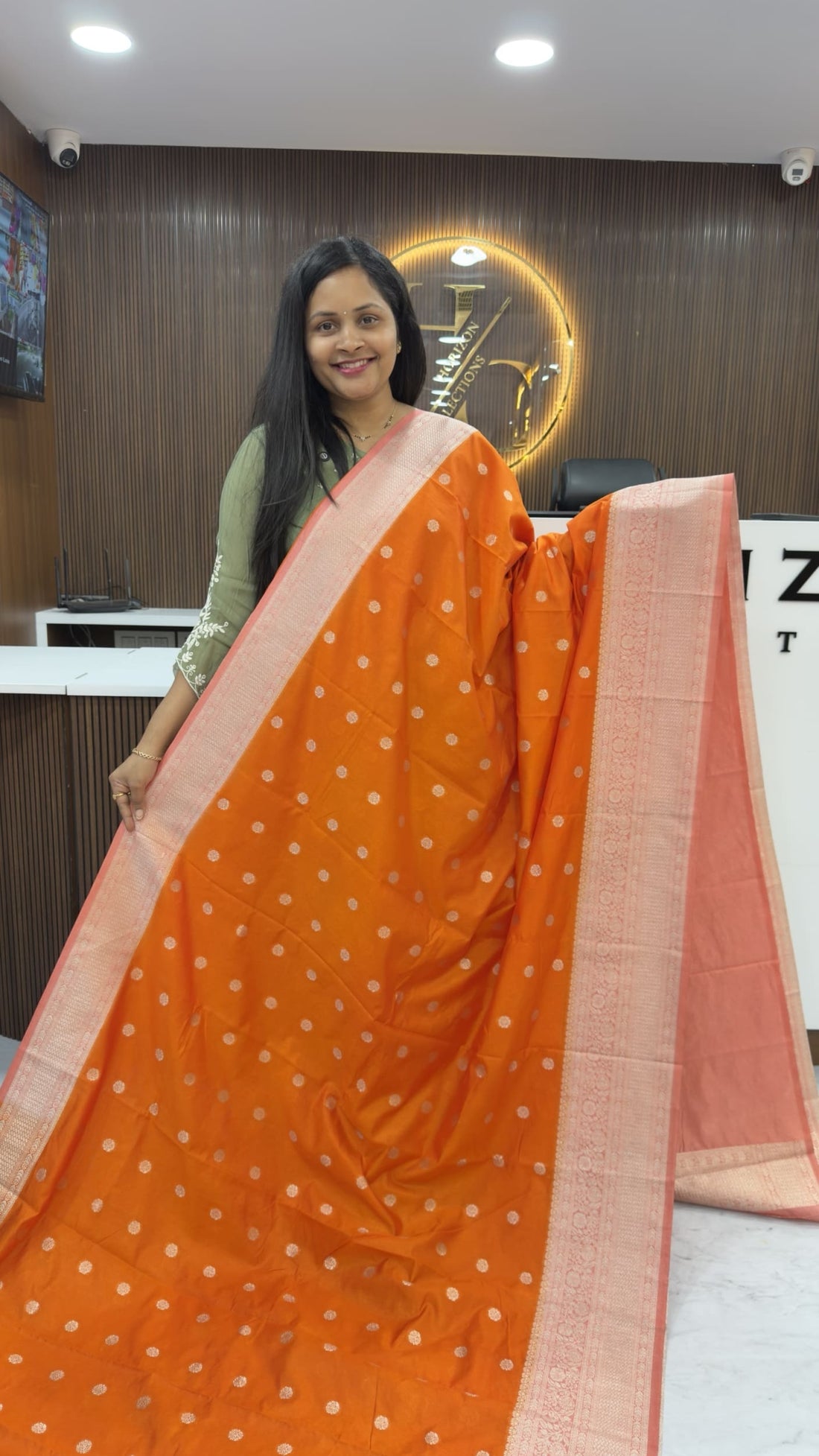 Orange Peach Special Saree