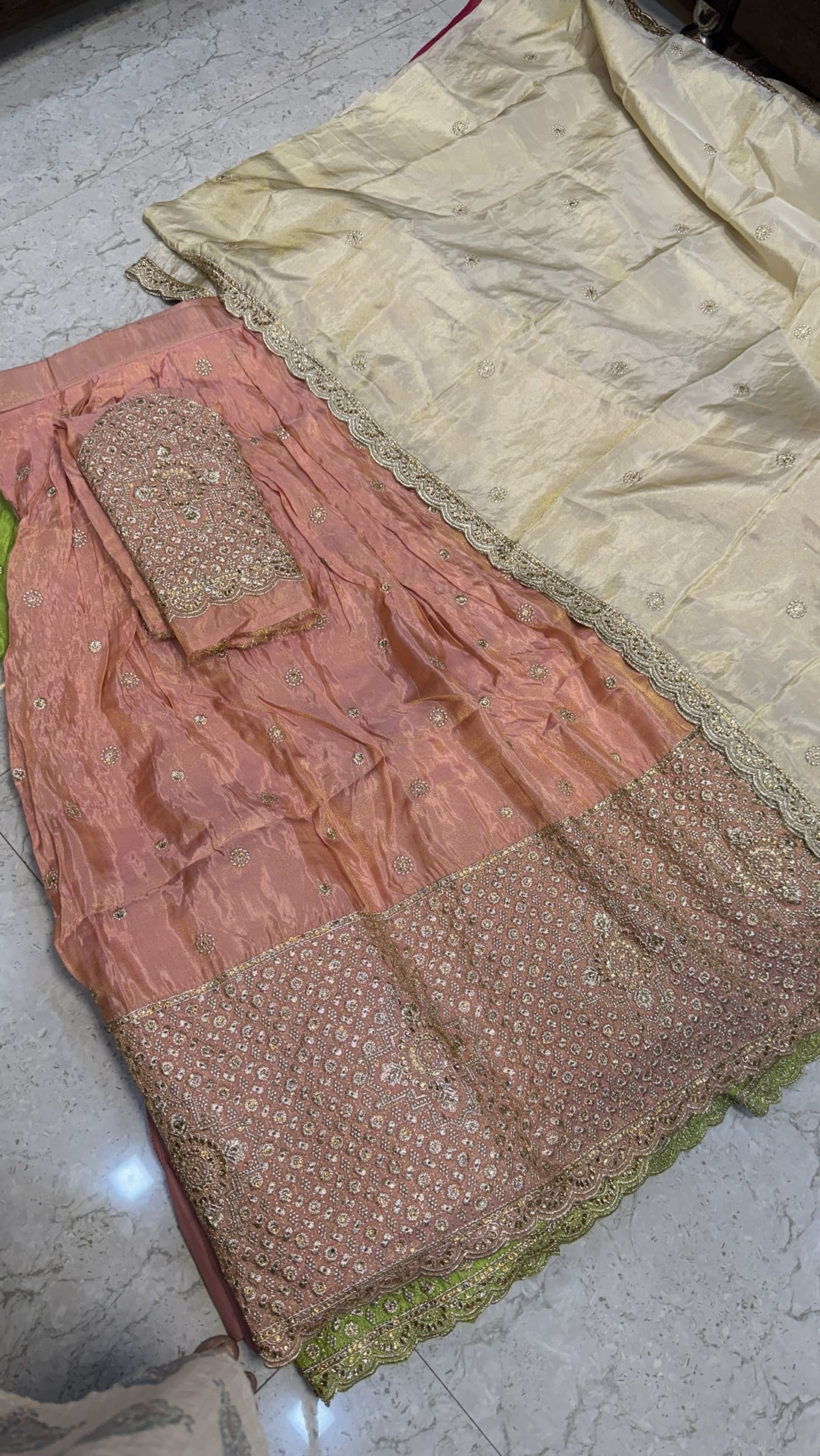 Party wear Banarasi tissue lehengas