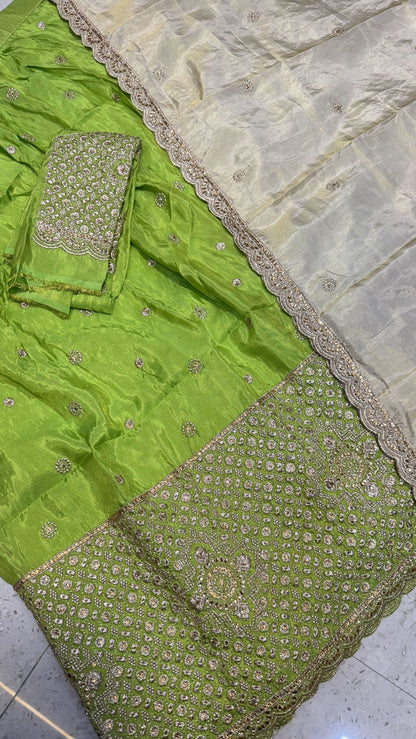 Party wear Banarasi tissue lehengas