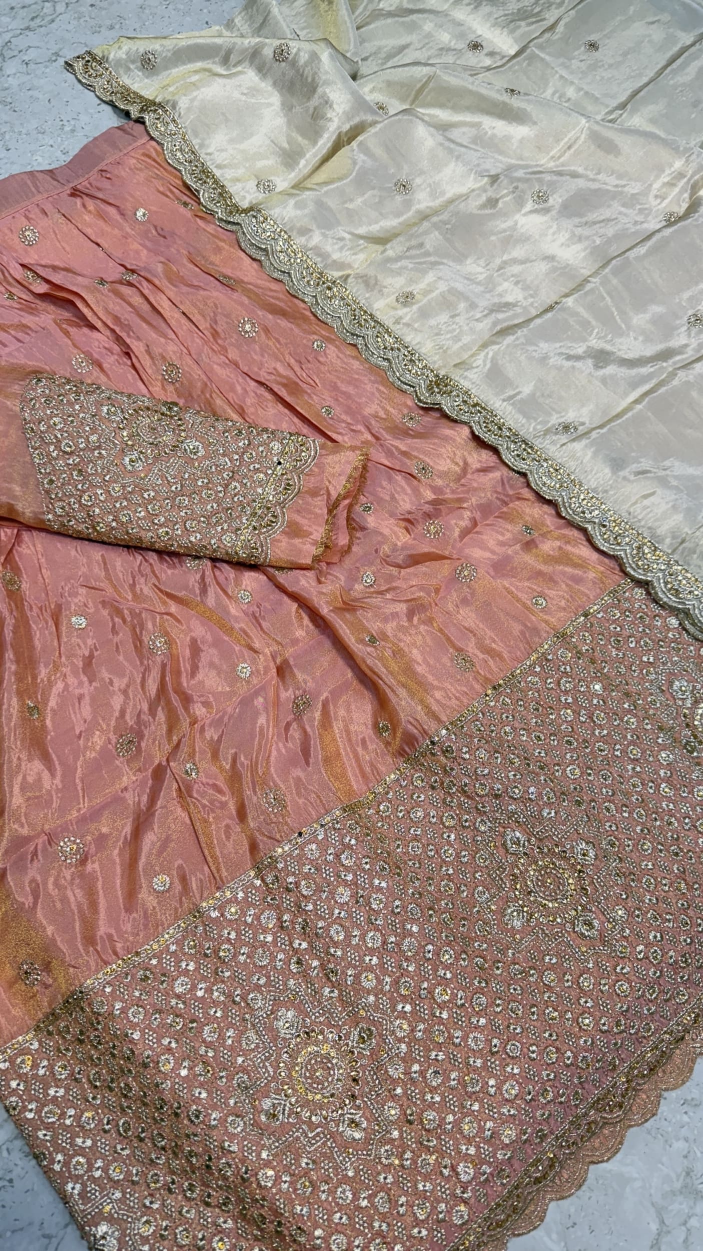 Party wear Banarasi tissue lehengas