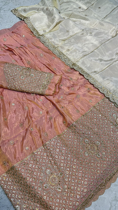 Party wear Banarasi tissue lehengas