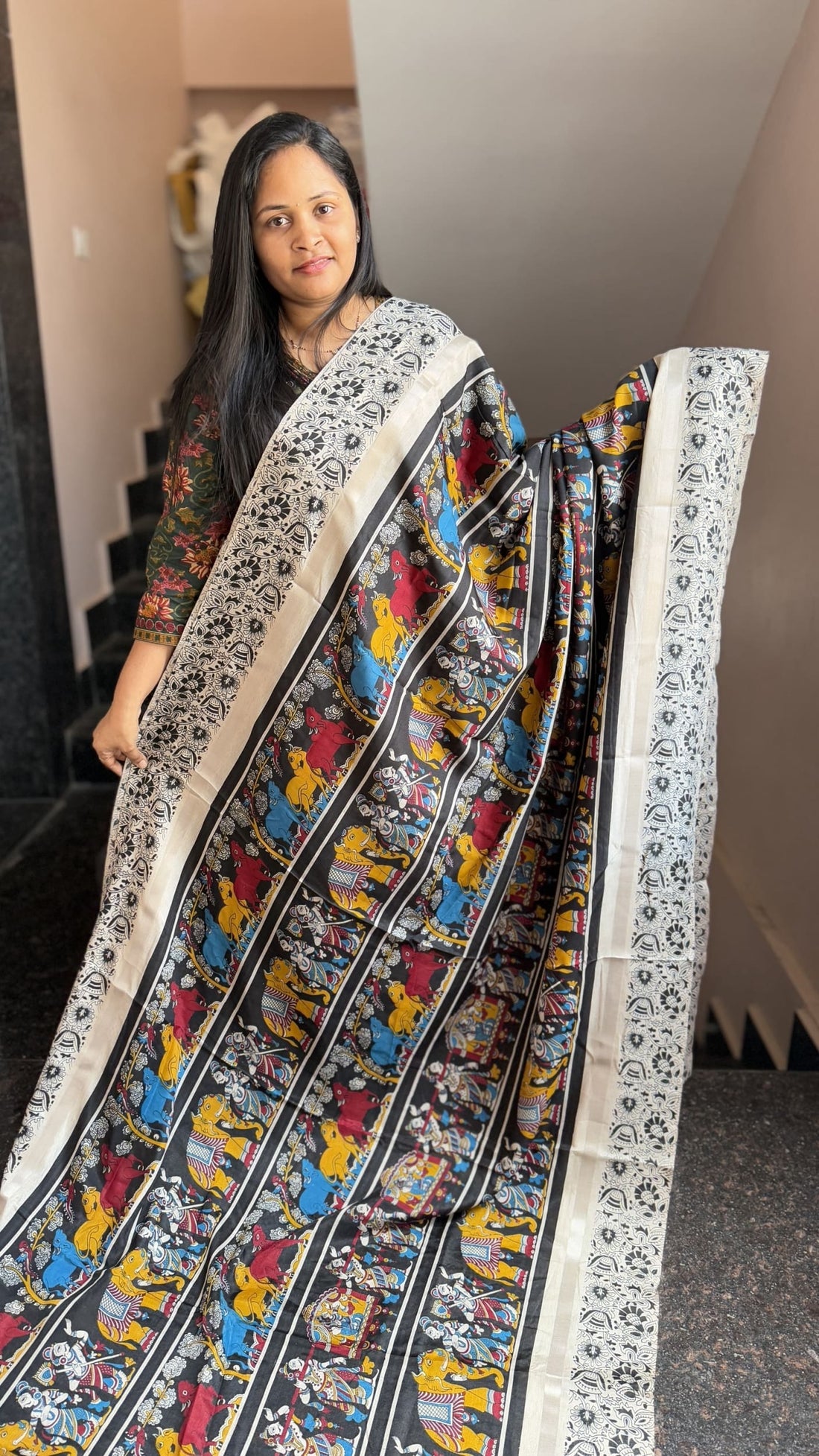 Chirala Kalamkari cotton saree