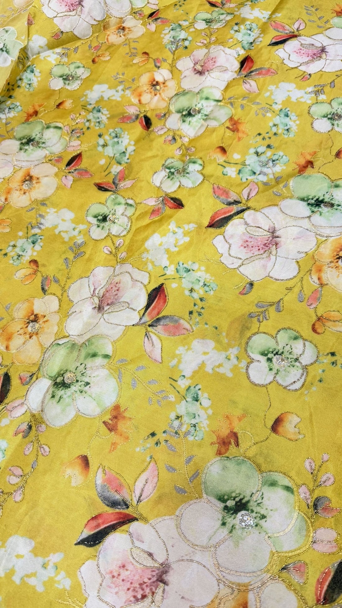 Yellow floral blouse