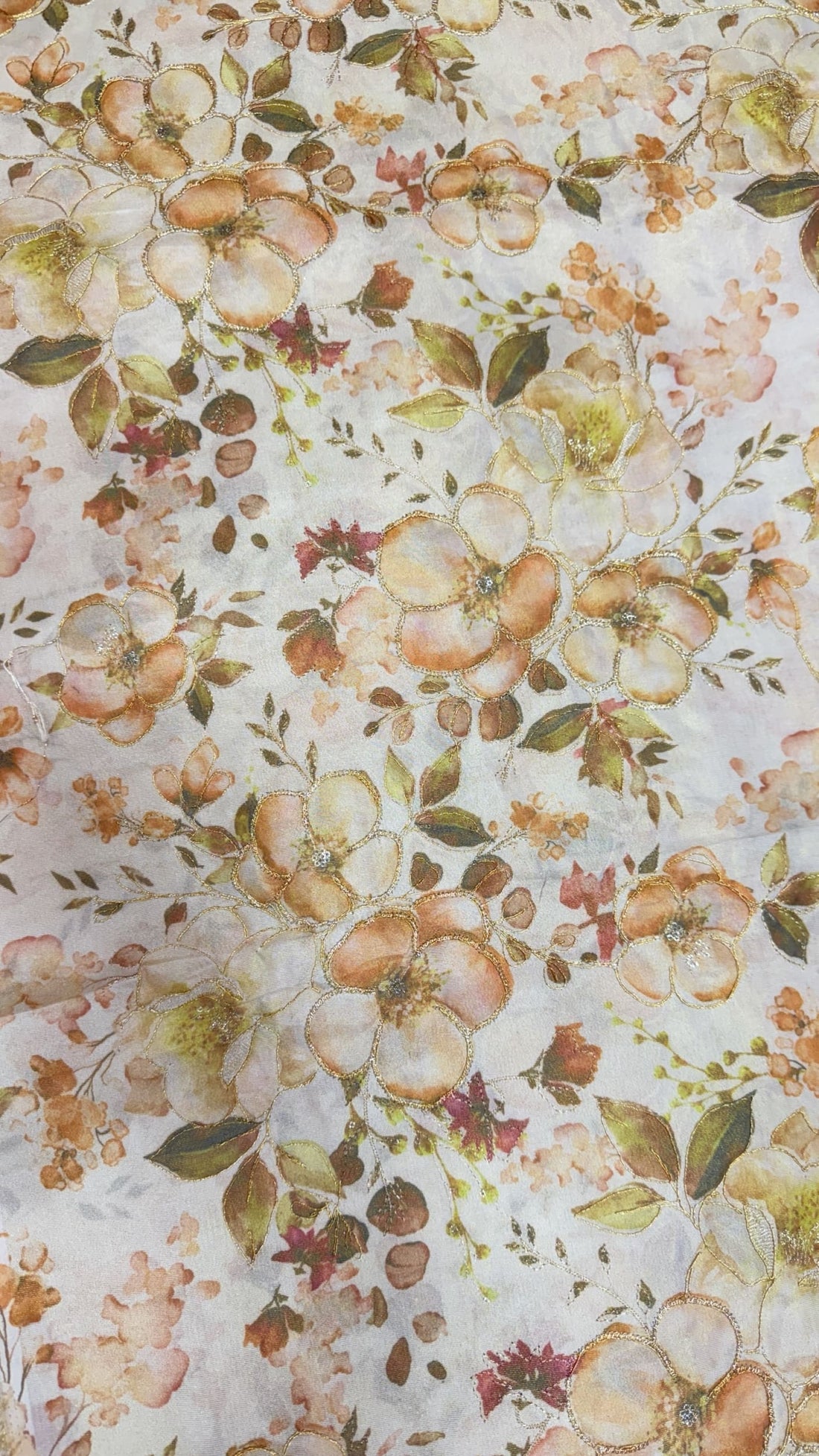 Cream with brown florals