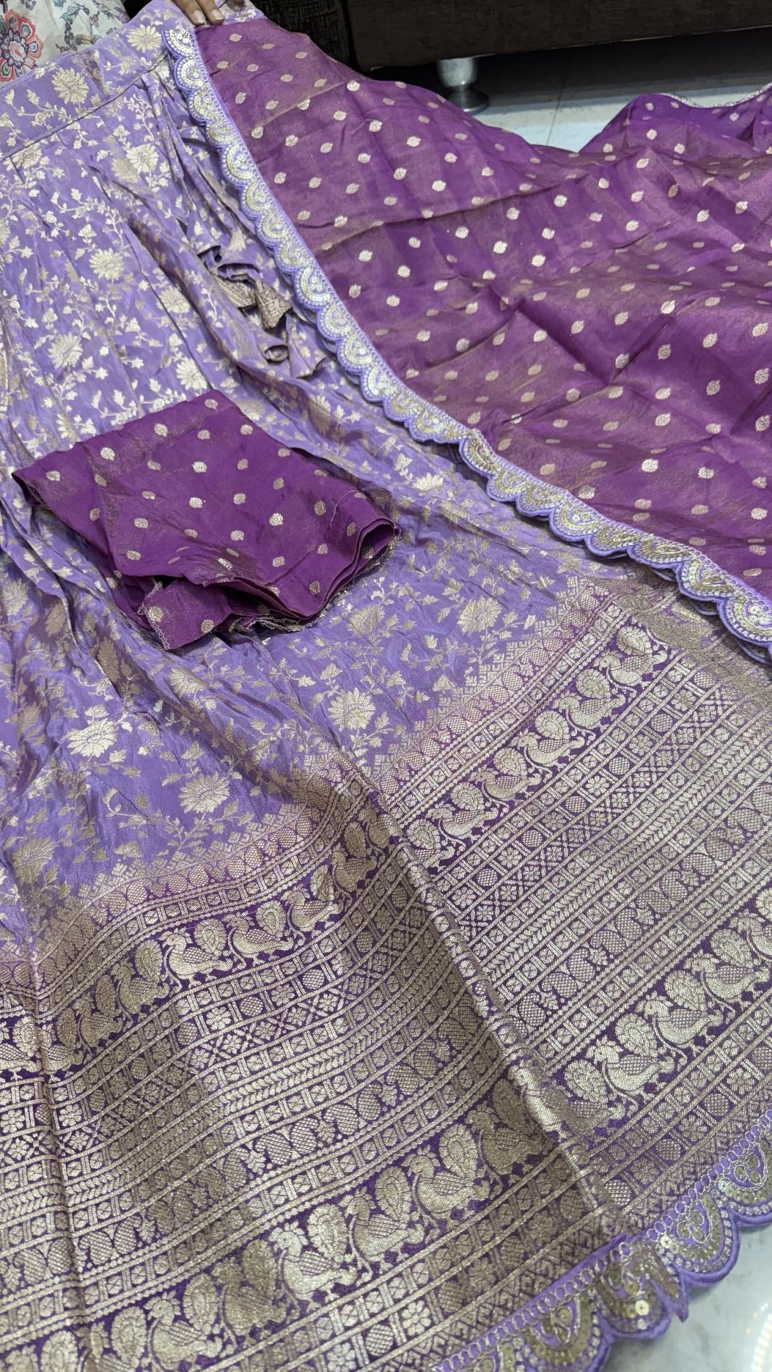 Lavender Banarasi Lehenga