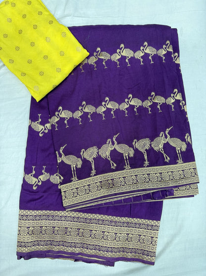 Banarasi sarees with cranes design