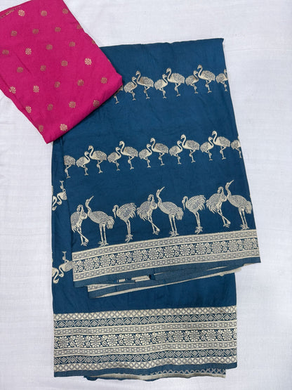 Banarasi sarees with cranes design