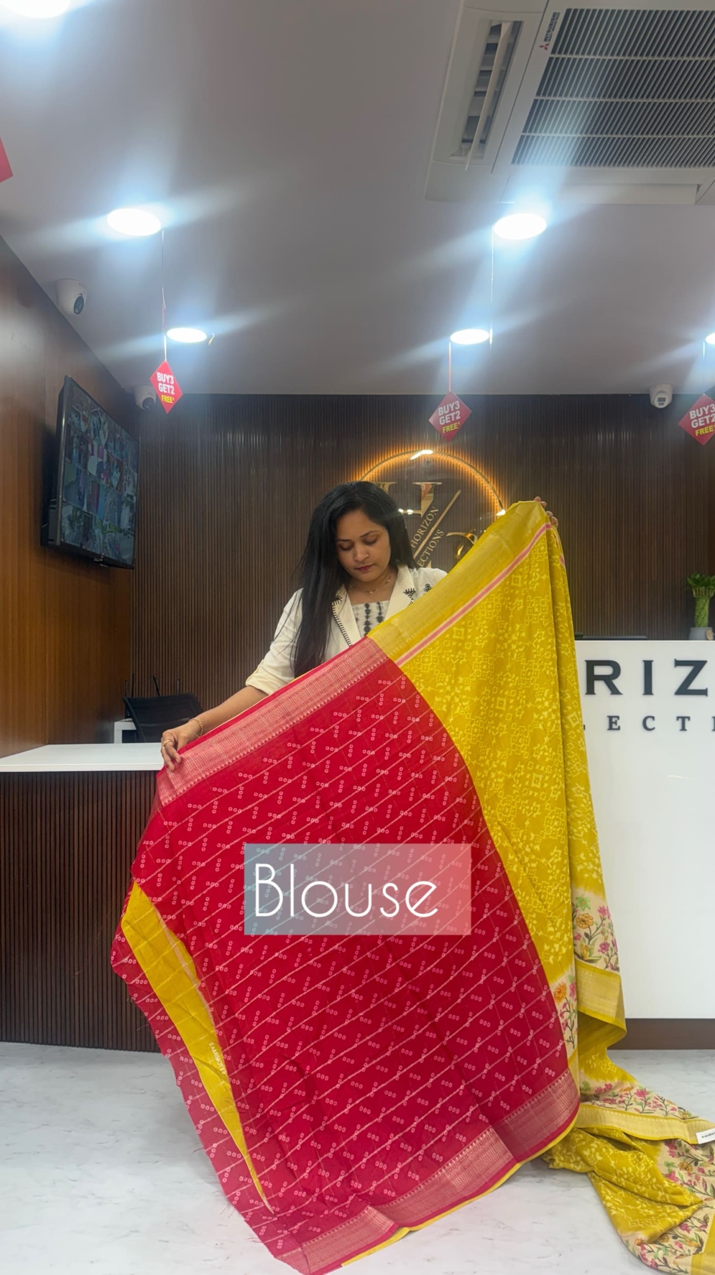 Yellow Fancy Tussar Saree