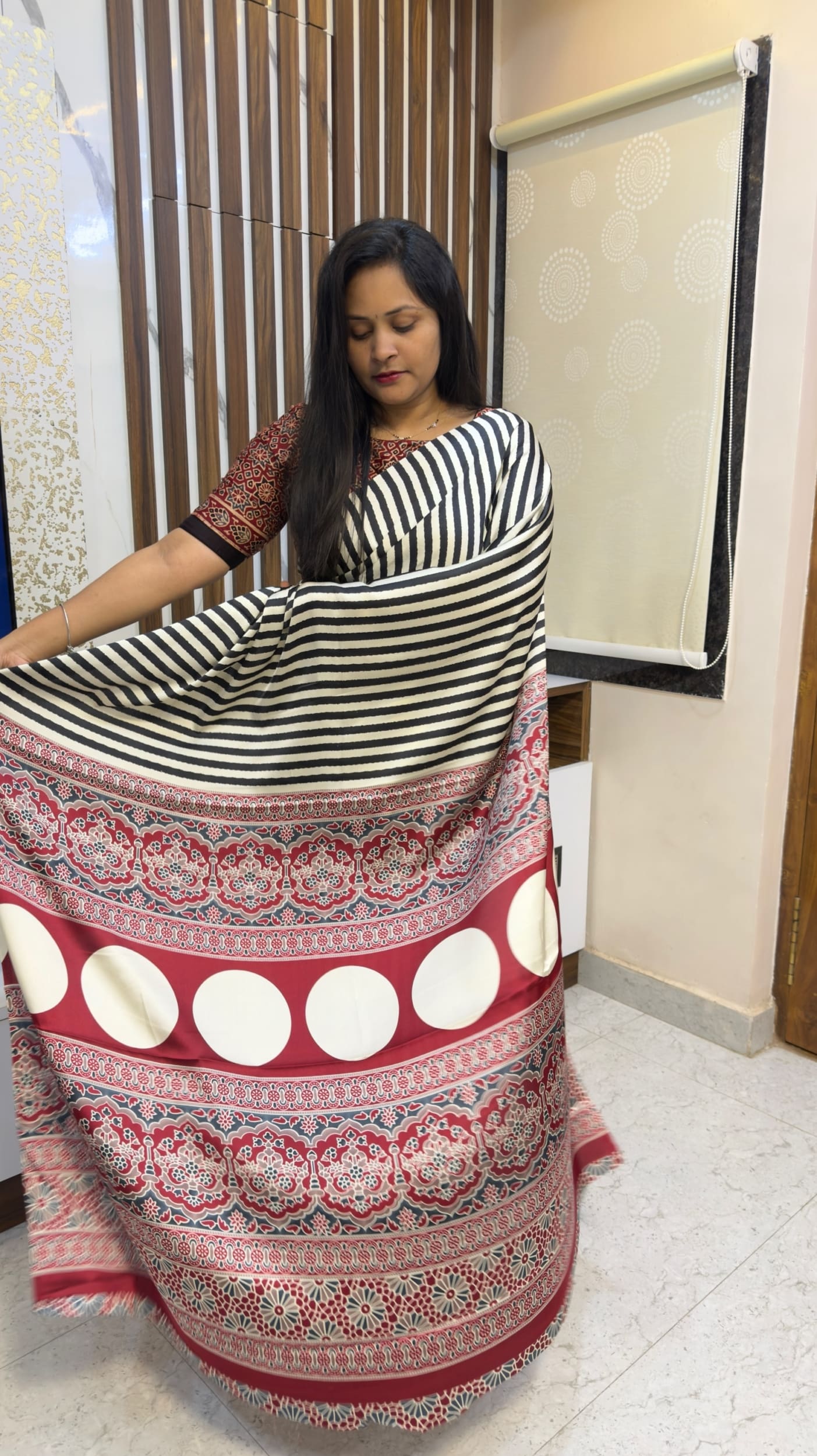 Budget Range Ajrakh Modal Silk Saree