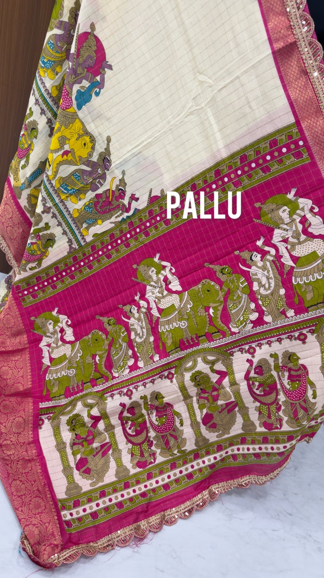 Pink Chexs Kalamkari