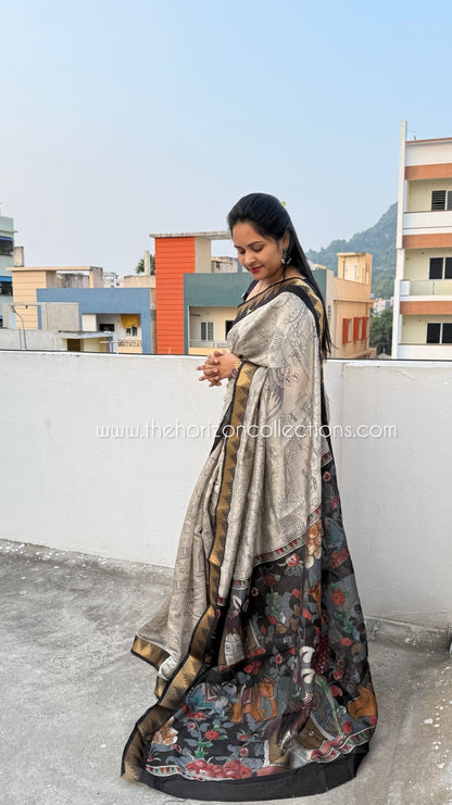Kalamkari design Maheswari silk sarees
