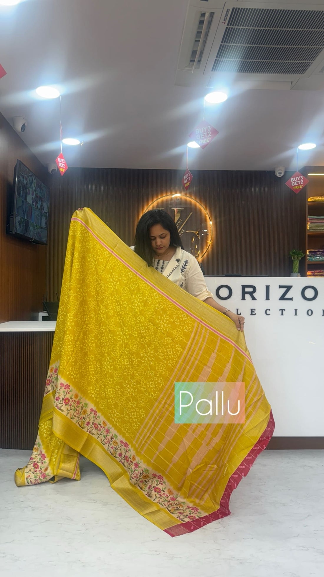 Yellow Fancy Tussar Saree