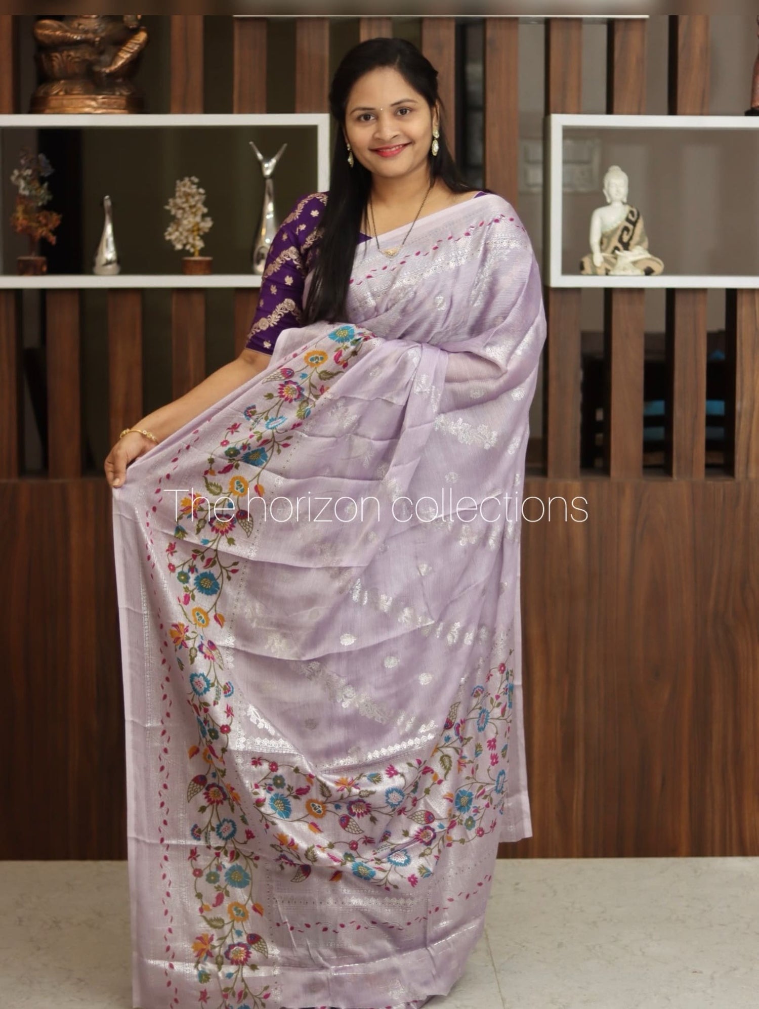 chiffon Sarees with contrast blouse