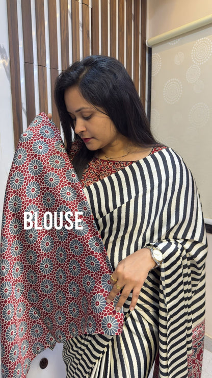 Budget Range Ajrakh Modal Silk Saree