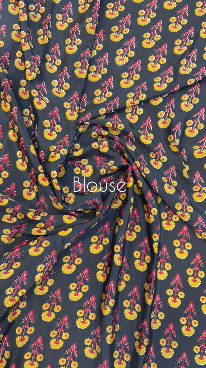 Ajrakh Design In Crepe Silk