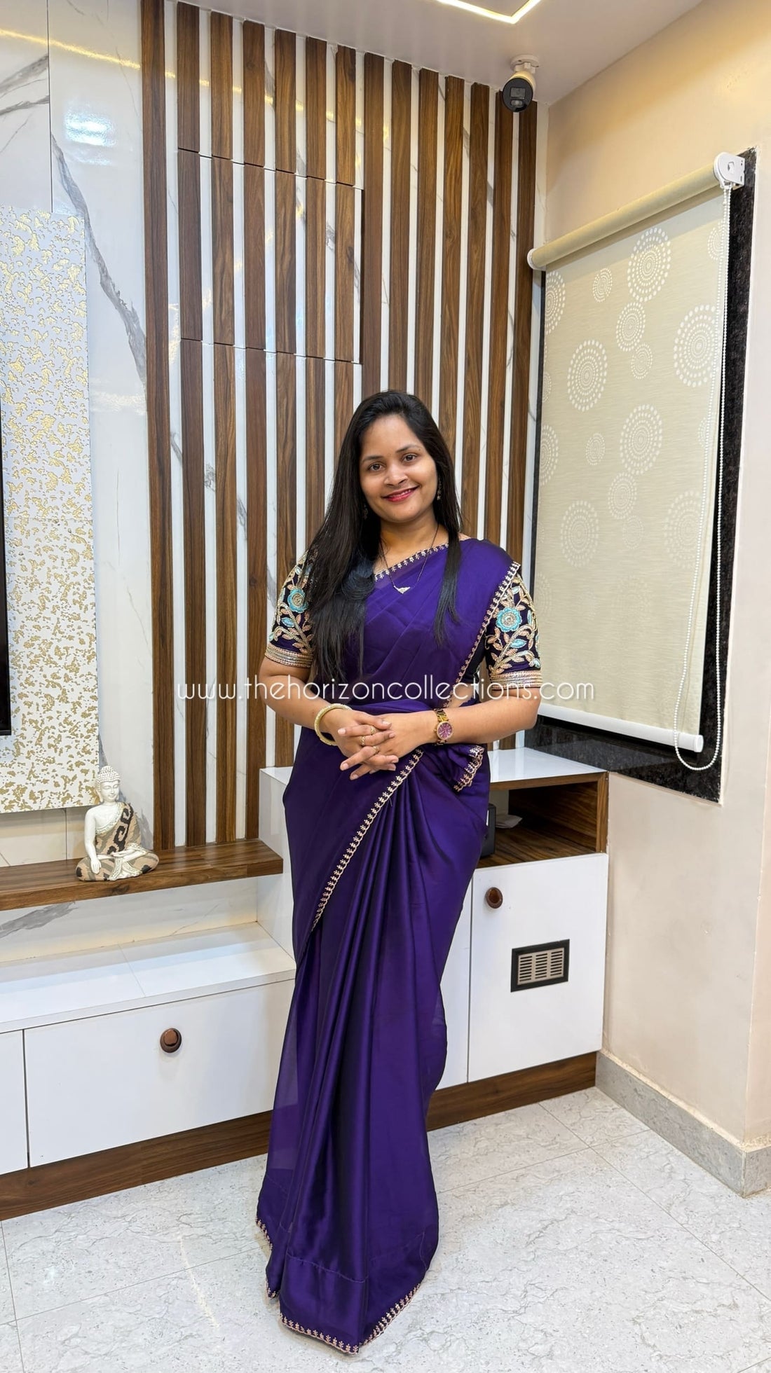 Chiffon saree with work blouse