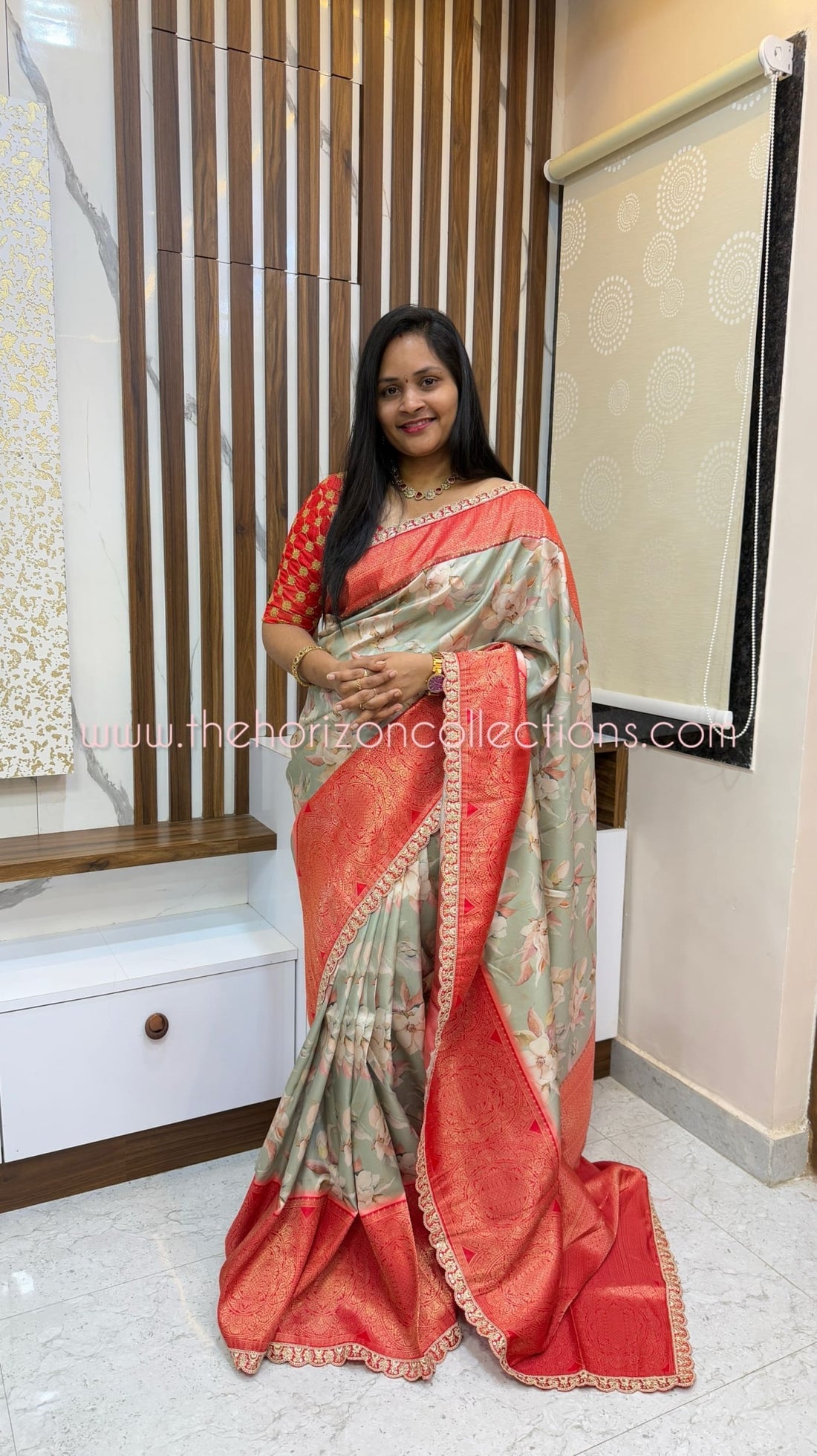 Premium Digital Printed Banarasi Saree