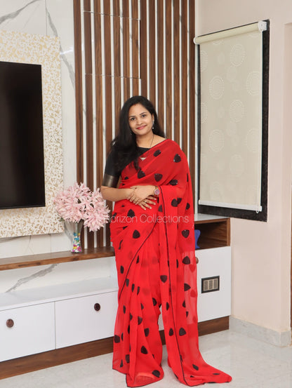 Chilli Red Party Wear Saree